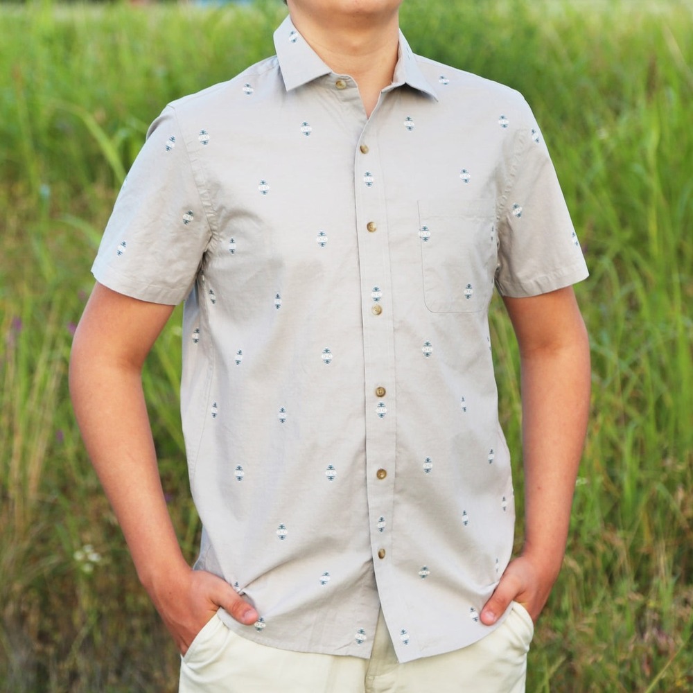 Pendleton Mens Short Sleeve Button Down Shirt Gray Southwestern Aztec L Mens